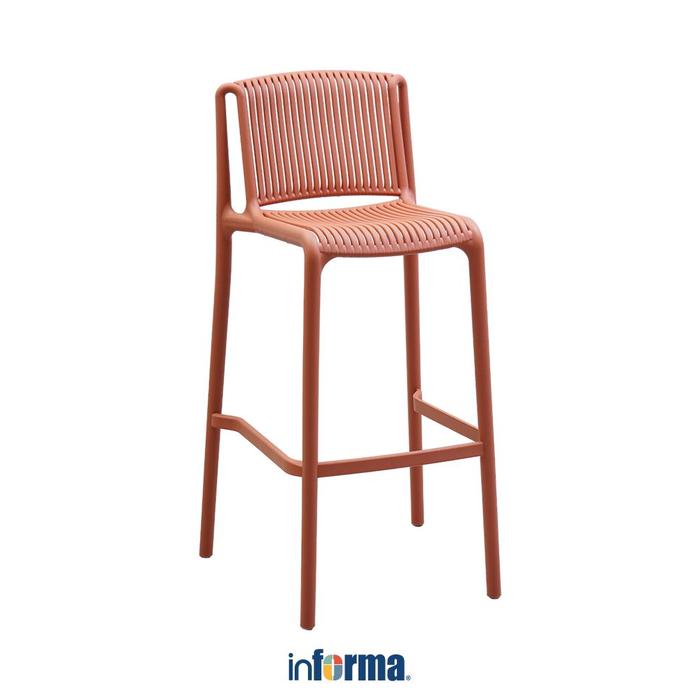 Gambar Informa Frita Kursi Bar Bar Stool Kursi Kafe Bartending Dengan Sandaran Furniture Ruang Makan - Merah dari Informa Indonesia undefined Tokopedia
