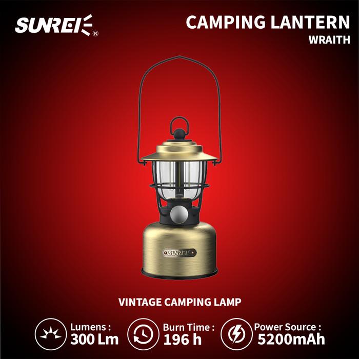 Gambar Lampu Camping Sunrei Wraith Rechargeable Retro Glamping Lantern - Gold dari SUNREI undefined Tokopedia