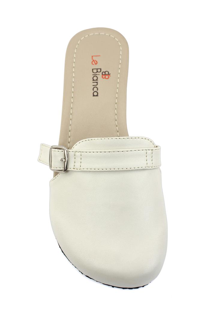 Gambar Le Bianca JEN 15-01 Sepatu Sendal Wanita Fashion - Kulit Sintetis - Ivory dan Putih - TPR - 3,5 cm Flat - Size 36-40 - BROKEN WHITE, 36 dari LEBIANCAOFFICIAL undefined Tokopedia