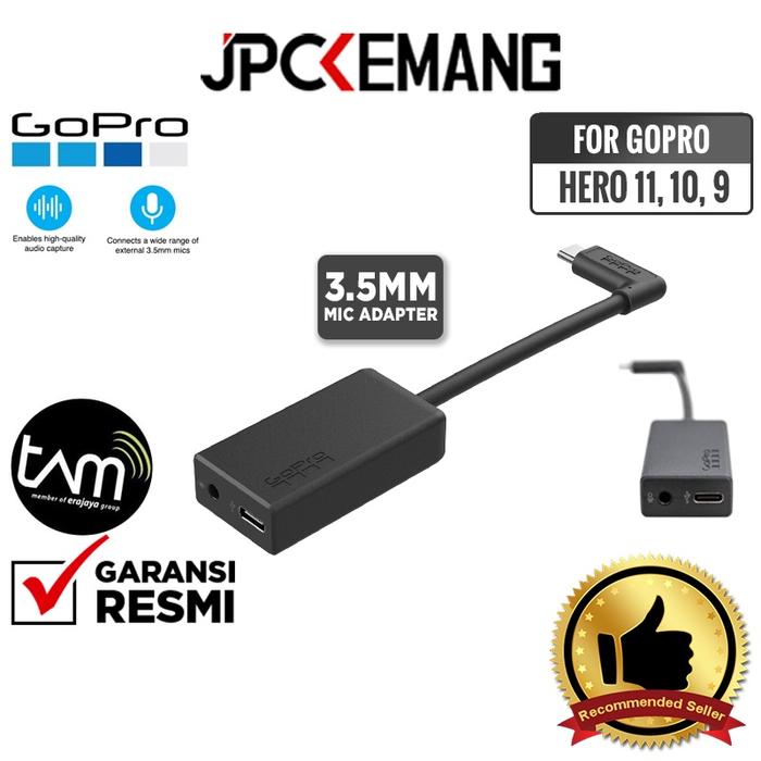 Gopro 35mm Mic Adapter Hero 111098765 Black5 Session Aamic-001