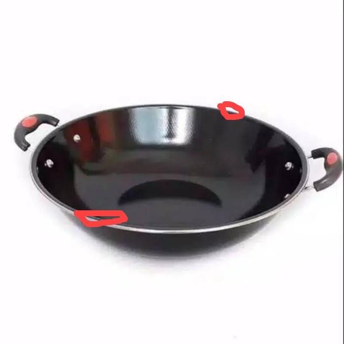 Gambar BMHT  Kuali Wajan Kuping Enamel Anti Lengket UK 34CM MINUS LECET GORES/REJECT - WAJAN REJECT dari Gudang Obral_NEW undefined Tokopedia