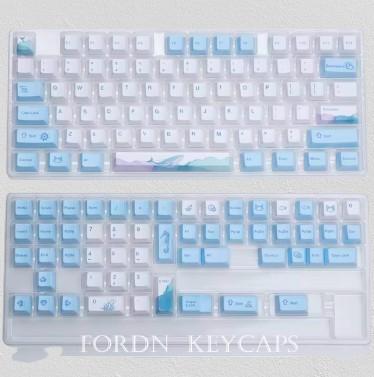Gambar NEW 129 Keys Ocean Whale Theme Cherry Profile PBT Keycaps for Mechanical Keyboard DYE-Sublimation Blue White Gaming Keycap Custom - Only Keycaps, Pack by plastic dari Sadiyah Saad undefined Tokopedia