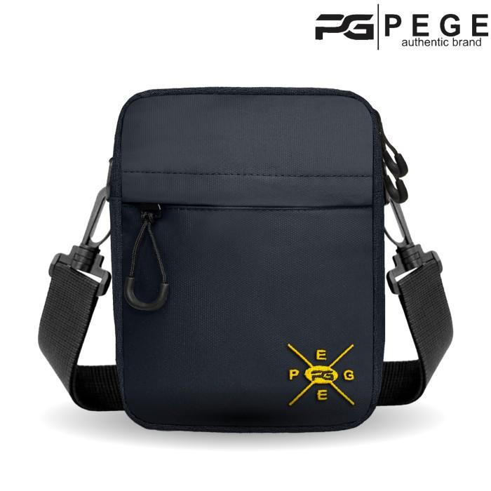 Gambar Tas Slingbag Pria Model Polos Casual PEGE George Selempang Bahu Waterproof Anti air - PG 9058 - navy dari sielle.id undefined Tokopedia