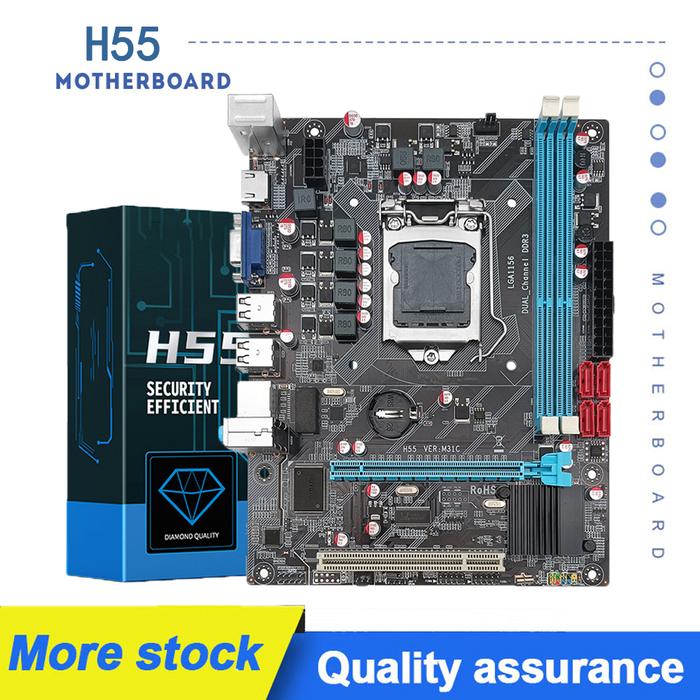 Jual H55 Motherboard Lga1156 Support Core I3/I7 I5 760 Cpu Ddr3