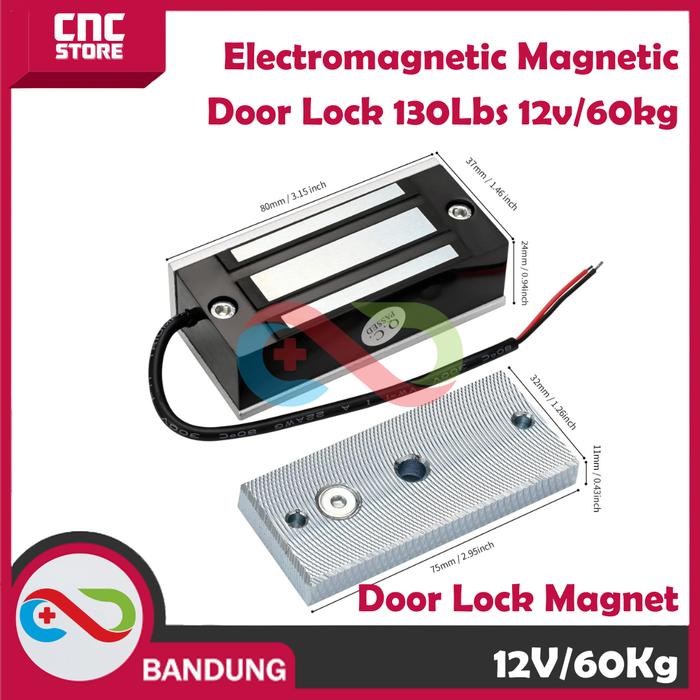 Gambar Electromagnetic Magnetic EM Door Lock Mlock Kunci Magnet 280/180/60Kg - 12V 60KG dari CNC STORE BANDUNG undefined Tokopedia