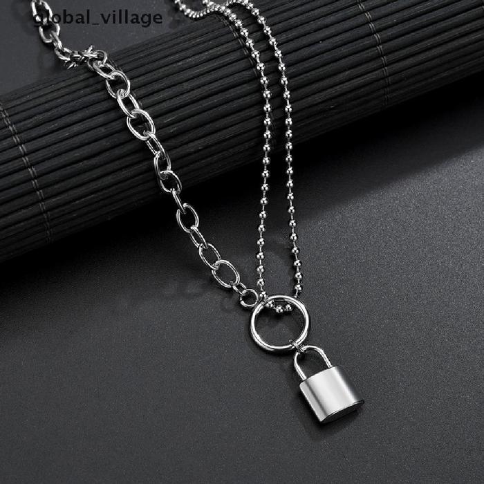 Women Men Stainless Steel Padlock Pendant Necklace