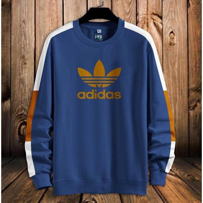 Jual Sweater Kombinasi Strip Adidas Pria Wanita Fleece Unisex