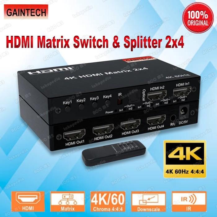 Gambar GAINTECH HDMI Matrix Switch Splitter Switcher 4x2 / 2x4 2 in 4 out Support 4K 60Hz 2 IN 4 OUT / 4 IN 2 OUT / 4 IN 4 OUT - 2x4 (2in-4out) dari Gadget Crown undefined Tokopedia