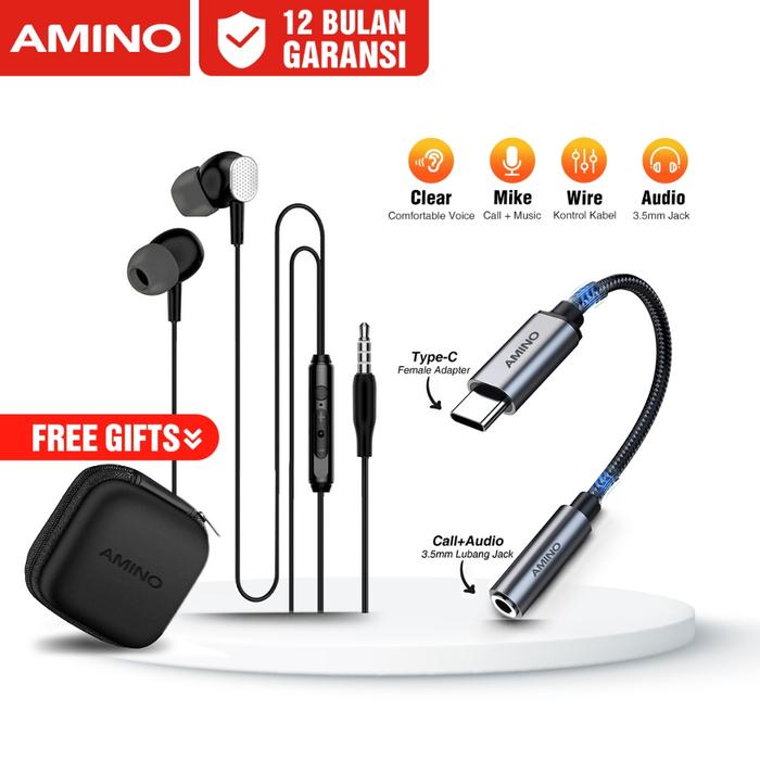 Jual AMINO Fullset Adapter Usb C to Audio Male Mic Type C to Aux