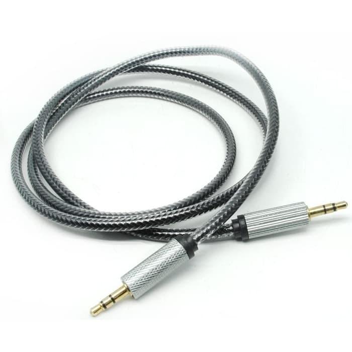Gambar Metal AUX Cable Jack Kabel AUX Audio Konektor 3.5mm HiFi 1M Silver * - Hitam dari Lbagstoremall undefined Tokopedia