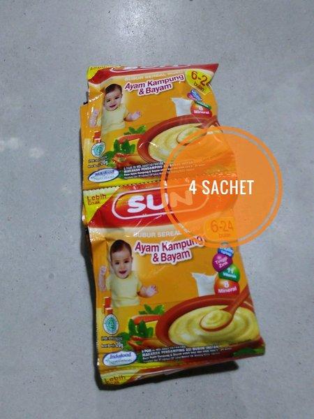 Gambar PROMO... SUN Bubur Sereal Susu Ayam Kampung dan Bayam 1 renceng Isi 4 dari jun mart undefined Tokopedia