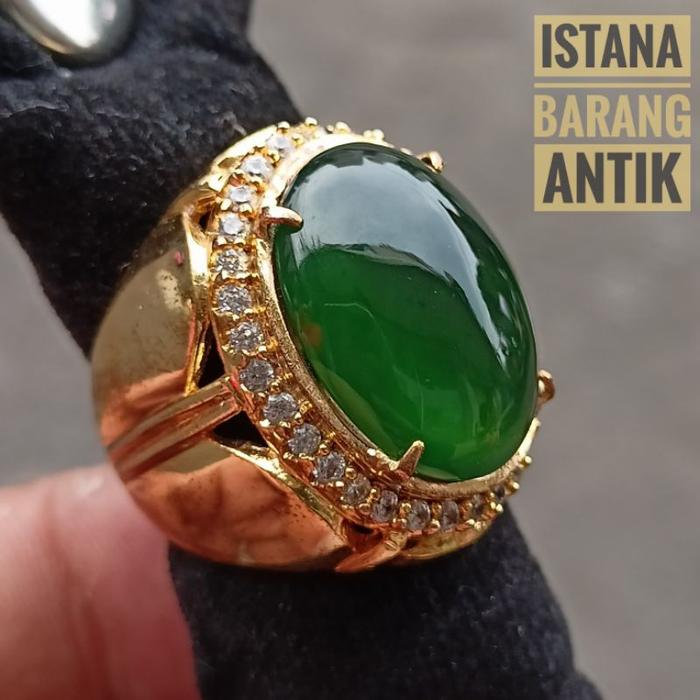 Gambar CINCIN BATU NATURAL GIOK ACEH 100% ORI - Gold, 18 dari Gemstone& jewelry undefined Tokopedia