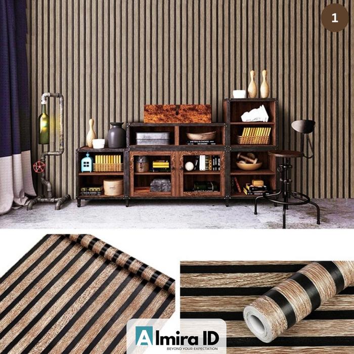 Gambar Wallpaper Stiker Dinding Motif WPC Wood Panel Composite 3D Sticker dof - Old WPC dari AlmiraID Makassar undefined Tokopedia
