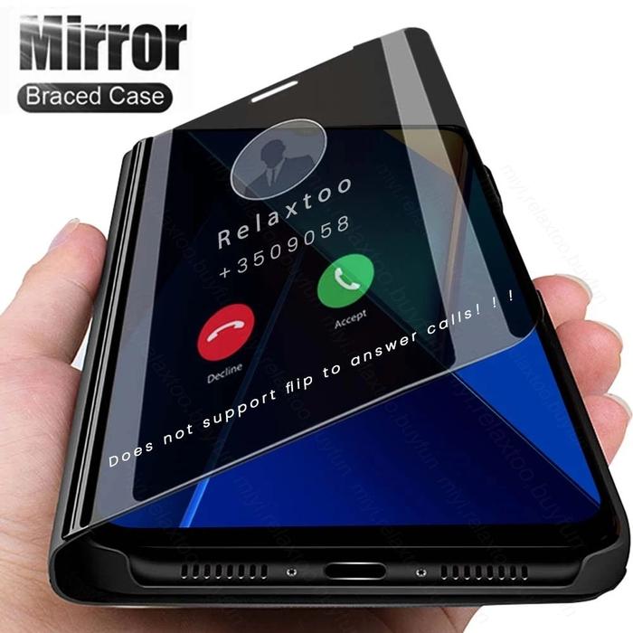 Jual PocoC65 4G Case Smart Mirror Leather Flip Cover For Xiaomi