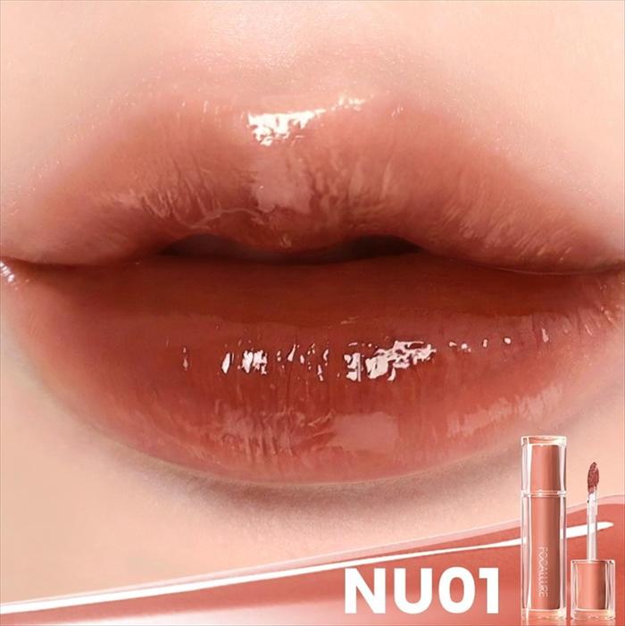 Gambar FOCALLURE Dewy Lip Tint Gloss  Rich High Pigment Mirror Syrup Tint - NU01 dari Kado Grosir undefined Tokopedia
