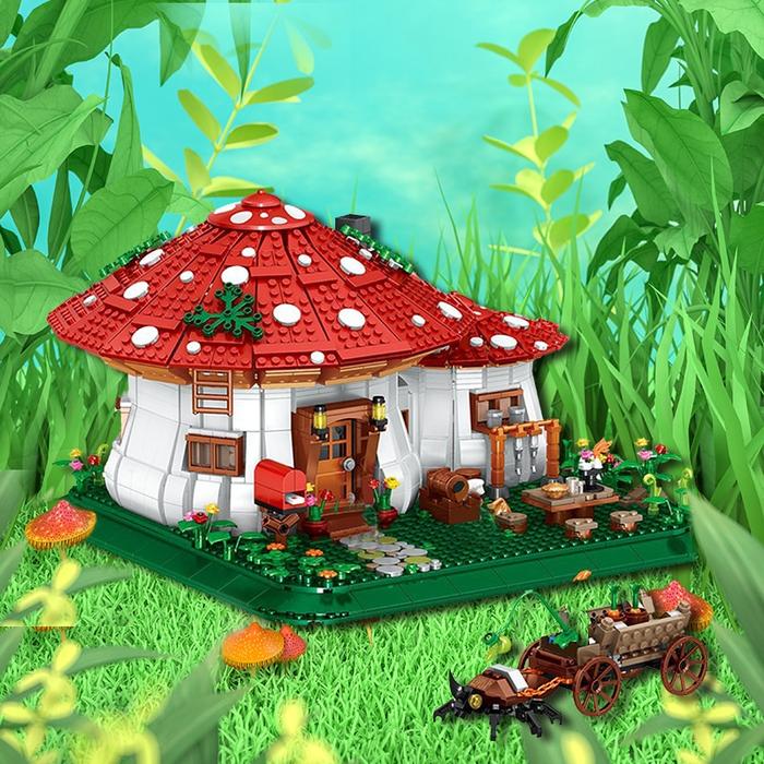 Gambar New MOC Fairy Tale Mushroom House Building Blocks Set Village dari AminahSetoree undefined Tokopedia