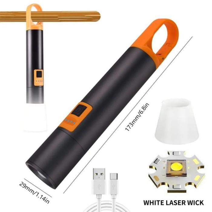 Gambar Senter Cas LED Super Terang Jarak Jauh Flashlight LED USB Rechargeable - M77 Whitelaser dari Gallery Lampu undefined Tokopedia