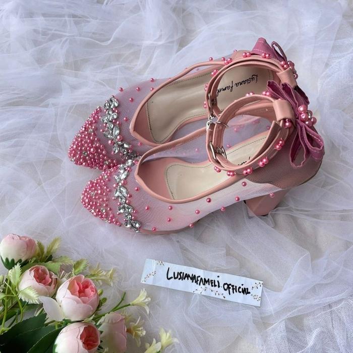 Jual I sepatu payet wedding sepatu pengantin sepatu lamaran wisuda