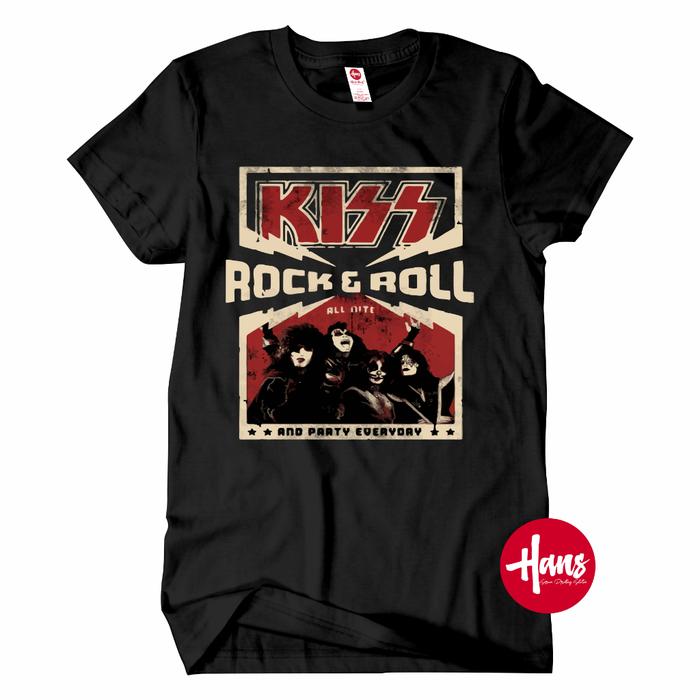 Gambar Kaos KISS  RNR - T Shirt KISS Baju Kaos Pria Wanita / Hans.Sablon - Hitam, M dari hansstoreo undefined Tokopedia