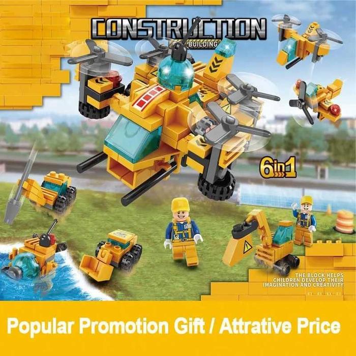 Gambar Mainan Balok Susun City Building 6 in 1 LEGO 136 Bricks - Multi Warna dari RonaHouse undefined Tokopedia