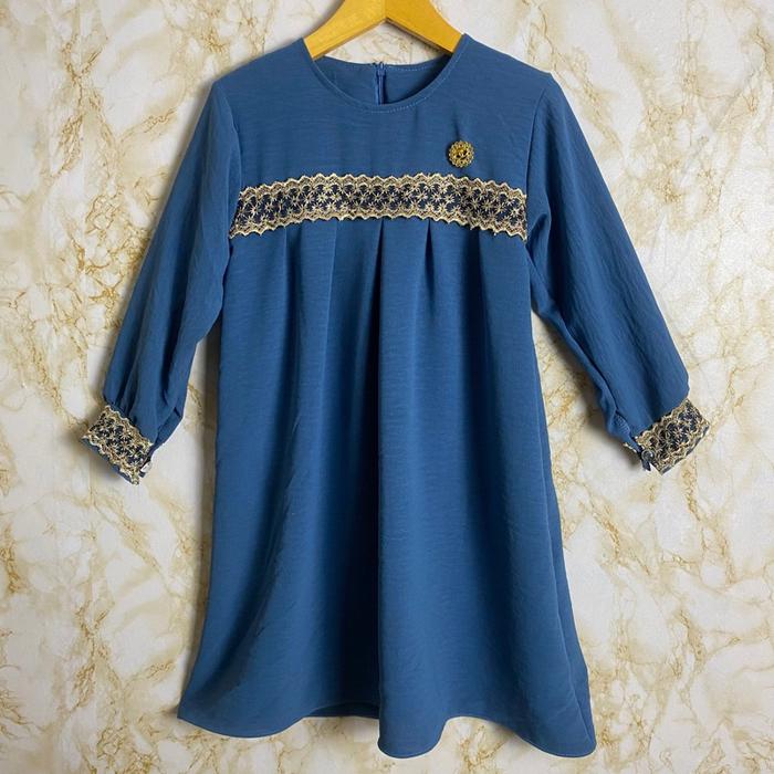 Gambar anisa dress gamis abaya anak model terbaru gamis putih manasik HJ - denim, M 3-4 thn dari Wiwik_ olshop undefined Tokopedia