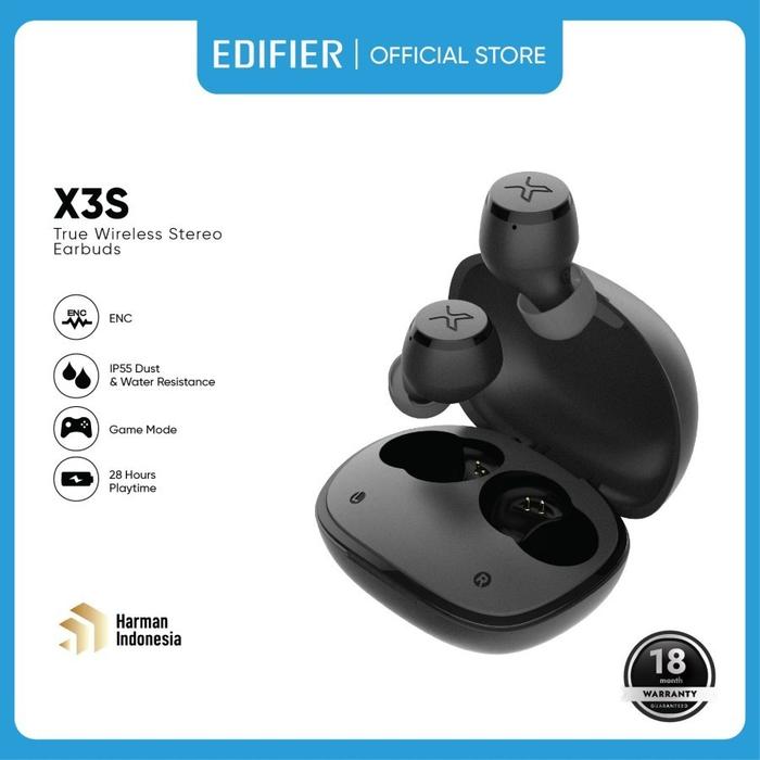 Gambar EDIFIER TWS X3S Wireless Bluetooth Earphone Qualcomm aptX cVc ENC - Hitam dari Gawai Official Store undefined Tokopedia