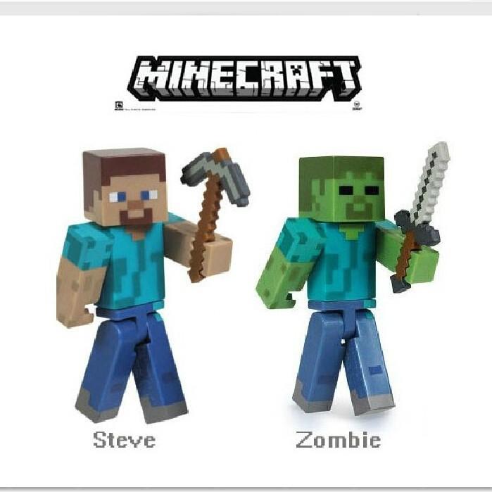 Gambar Figure Minecraft Building Blocks Steve Zombie 7 Cm Set 2 Pcs dari tessa storer undefined Tokopedia