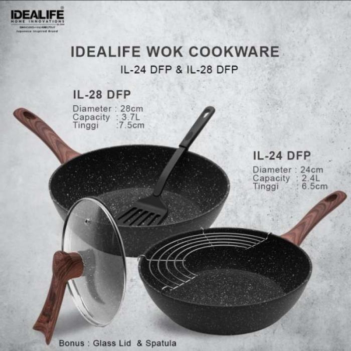 Gambar IDEALIFE Deep Frypan - 24 / 28 cm Panci Penggorengan IL-24DFP IL-28DFP - 28 cm dari Sajun Electronic Serpong undefined 5 Tokopedia