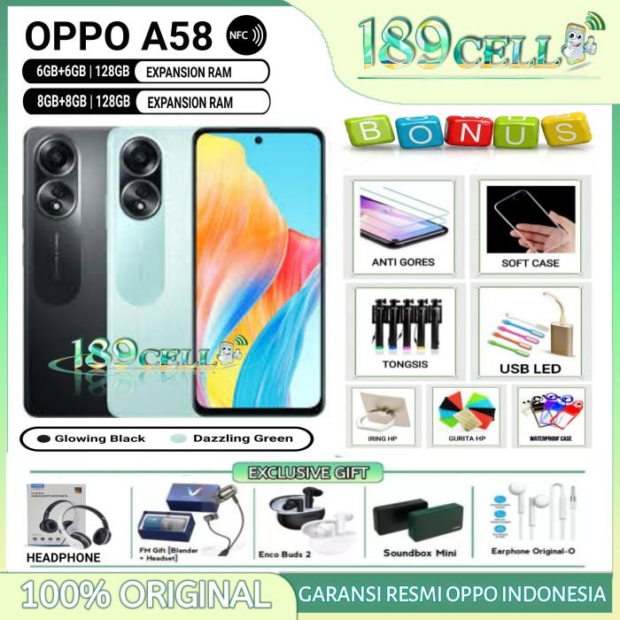 Gambar OPPO A58 8/128 GB NFC | OPPO A 58 6/128 GB NFC GARANSI RESMI OPPO - A38 4/128 BLACK, BONUS BAWAAN dari Gadget Store 888 undefined Tokopedia