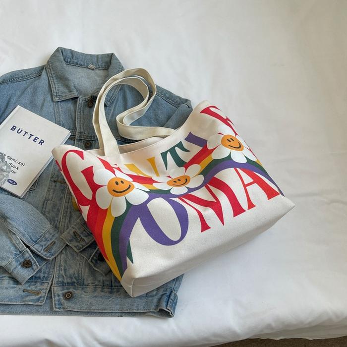 Gambar BABC72 Tas Tote Bag Tas Wanita Gentle Woman Daisy Flower - PELANGI UNGU dari Kidztore undefined Tokopedia