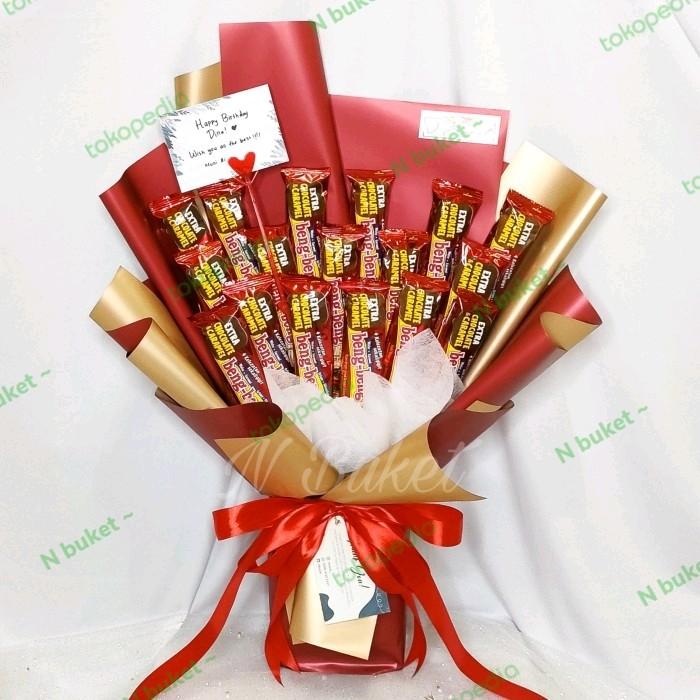 Gambar N BUKET / BUKET BENG BENG LARGE SIMPLE SNACK BOUQUET COKLAT WISUDA - Red Gold dari N Buket undefined 5 Tokopedia
