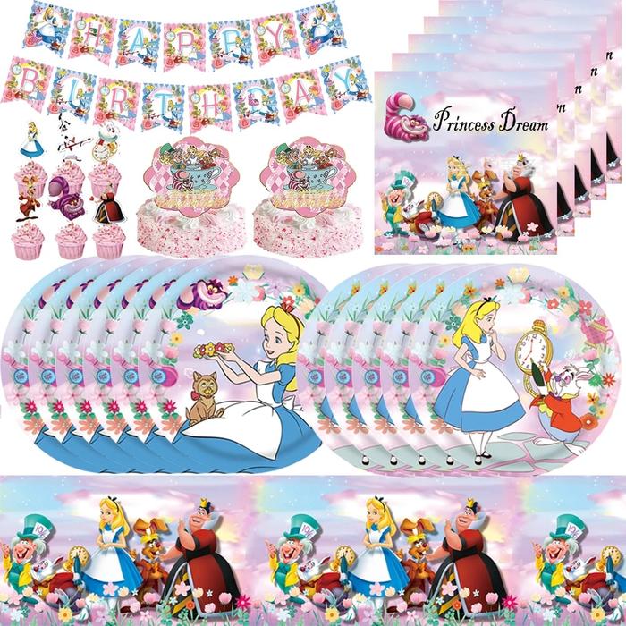 Gambar Disney Alice in Wonderland Party Supplies Balloons Cup Plates Napkins dari Dreambottle24 undefined Tokopedia