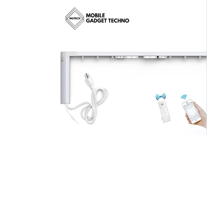 Gambar Smart Curtain Rail Motor Set 4 Meter Rel Gorden Pintar Otomatis - 4M+Motor+Remot, Single Open dari RejekikuStore undefined Tokopedia
