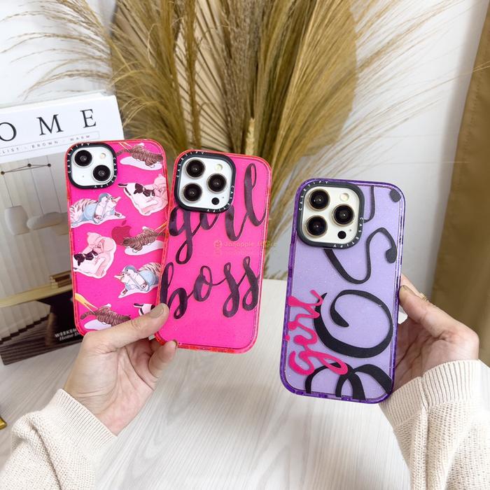 Gambar CASETIFY RECYCLED TPU GLITTER PRINT CASE IPHONE 11 12 13 14 15 PRO MAX - CAT PINK dari Case Ori.id undefined Tokopedia
