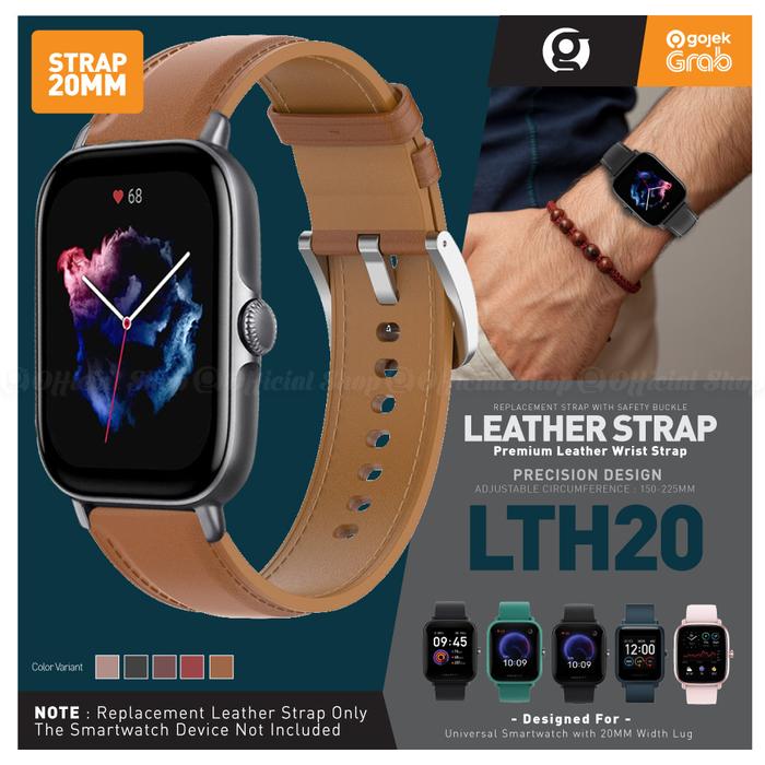 Gambar LTH20 Leather Strap 20mm Amazfit GTS 3 4 Mini BIP Lite /Galaxy Watch 6 - Light Brown dari G-Rex undefined Tokopedia