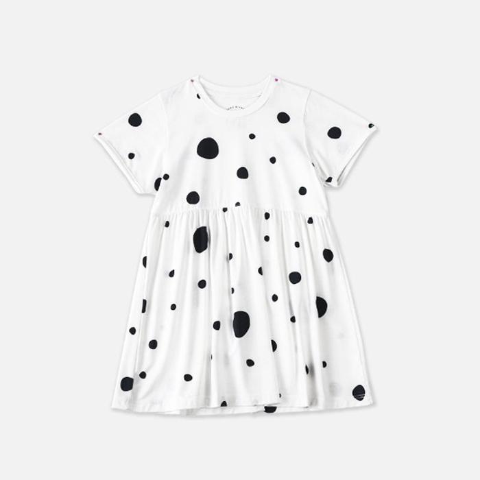 Gambar Nero Bianco TencelFrill Dress - Baju Bayi Lucu | Dress Bayi Anak - Black White Dot, 6-9 Bulan dari Oemah Merah undefined Tokopedia