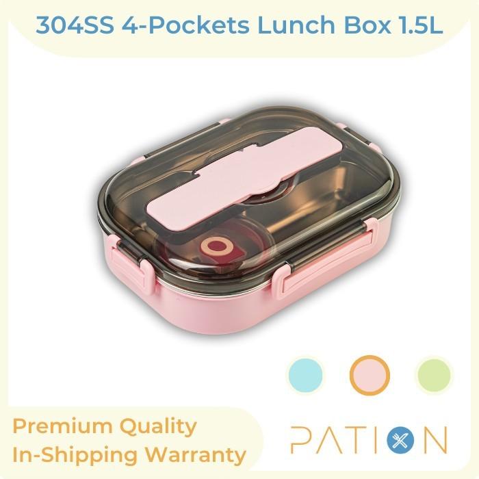Gambar 1.5L Tempat Kotak Makan Stainless Steel BPA Free | Bento Lunch Box Set - Pink dari Pation Store undefined Tokopedia