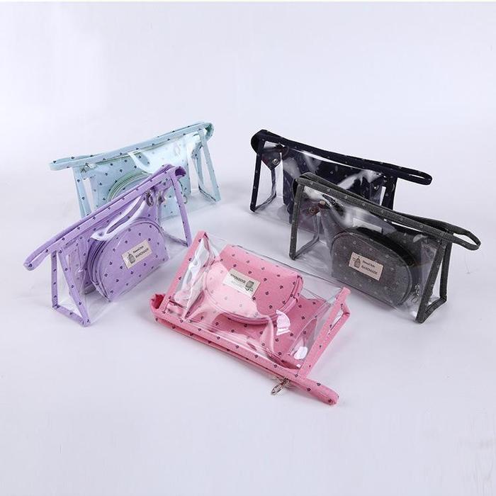 Gambar Best 3 Pcs Cosmetic Pvc Bag Case Travel Toiletries Accessory Zip Bag E dari Whirlwin Wares undefined Tokopedia