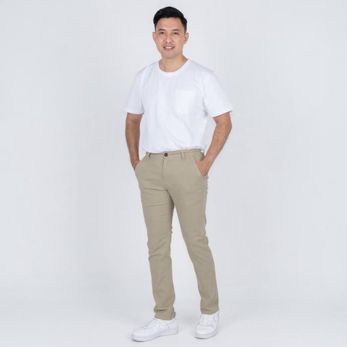 Gambar Benhill Celana Pria Panjang Chino Slim Fit Katun Stretch Oat 51242-43 - 42 dari Benhill undefined Tokopedia