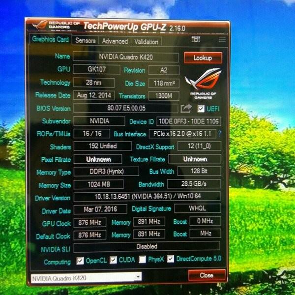 Jual Vga Card Pc Nvidia Quadro K420 Gb 128 Bit Ddr3 Profil