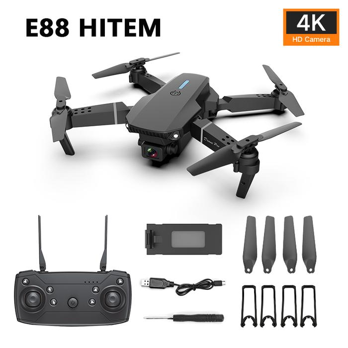 Gambar Smart Drone E88 Pro/E99 Pro 4k HD Dual Camera Shoot Original Indoor - E88 PRO HITEM dari Puspo_collection undefined Tokopedia