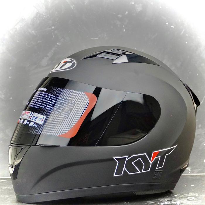 Gambar HELM KYT R10 SOLID BLACK DOFF PAKET LEOPARDD REDBULL STIKER | HELM KYT - Standar, M dari MotoBee undefined Tokopedia