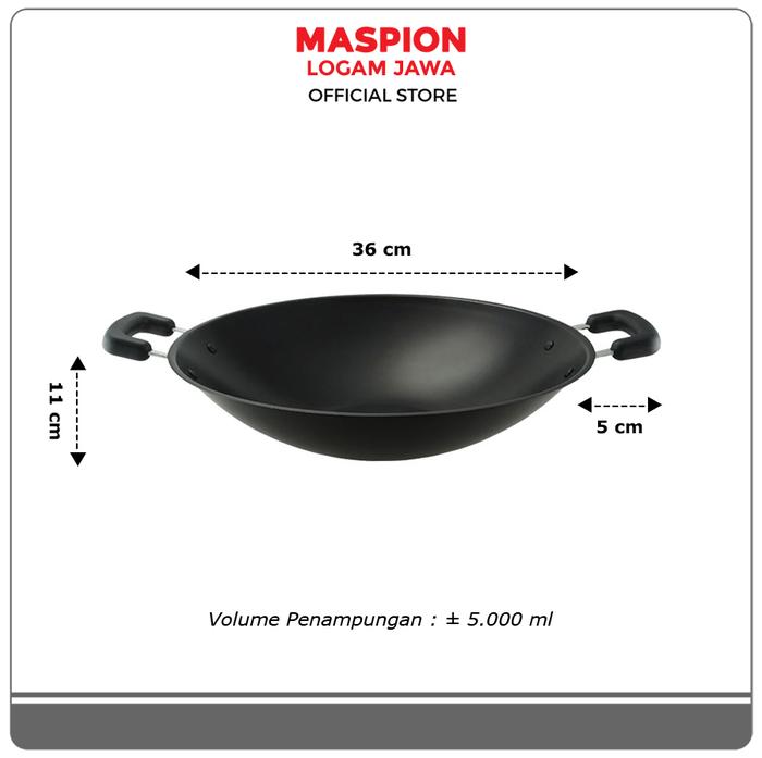 Gambar Maspion Maslon Penggorengan Rhio Wok - Wajan Anti Lengket - 36 cm dari Maspion Official Store undefined Tokopedia