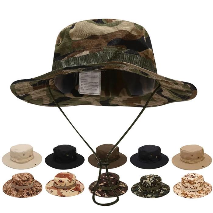 Men Camouflage Bonnie Hats Tactical Army Bucket Hats Military Pan