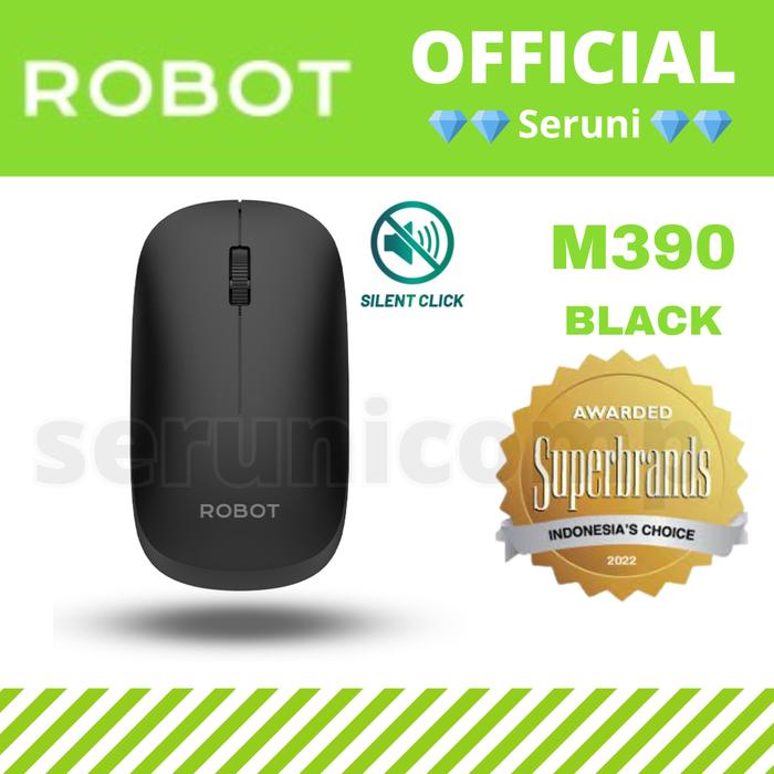 Gambar ROBOT M390 Mouse Wireless  & bluetooth Mouse Silent Click - BLACK dari Seruni Comp Official Store undefined Tokopedia
