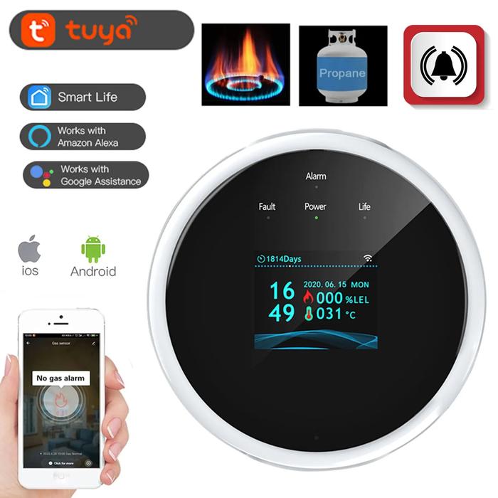 Gambar Smart WiFi Tuya Gas Detector Alarm System for Home and Kitchen - dari DEDIOKANIMOCI47 undefined Tokopedia