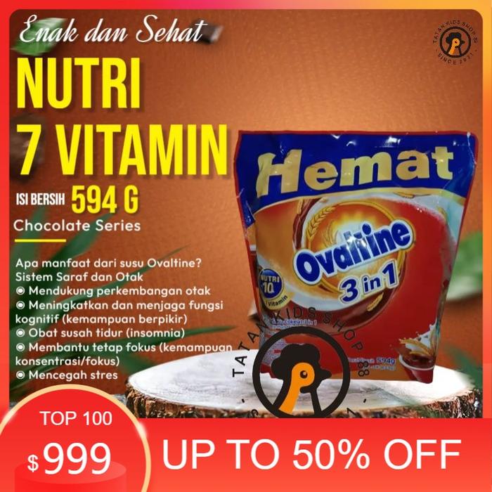 Gambar Ovaltine 3in1 Susu Bubuk Coklat Stik 33gr 18s 594gram Promo dari Fortuna Roti undefined Tokopedia