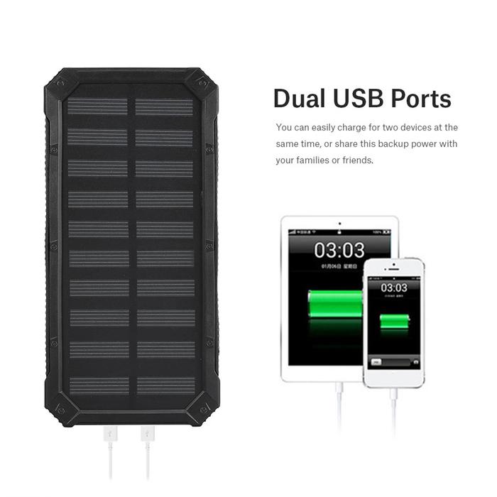 Gambar Charger Suitable For Sport 20000mAh Large Capacity Solar For Outdoors dari Anawa Grosir undefined Tokopedia