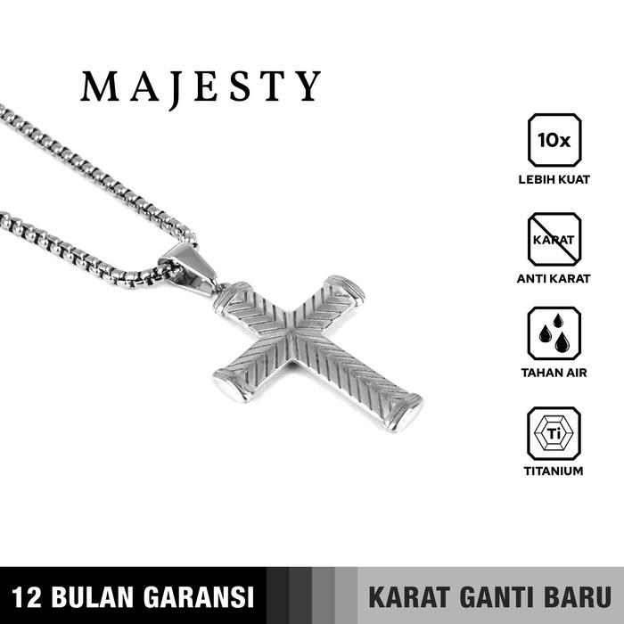 Gambar Emrys Liontin Set MAJESTY Titanium Anti Karat Kalung Liontin Salib - Silver dari Emrysid undefined Tokopedia