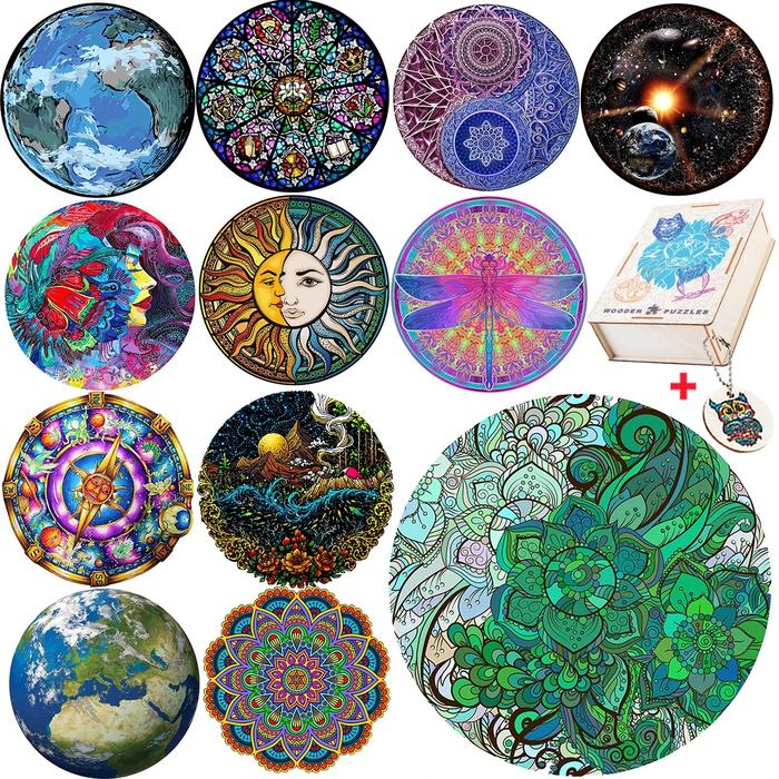 Gambar Brightly Colored Wooden Jigsaw Puzzles Elegant Shape Mandala Taic dari Zen Nest Import undefined Tokopedia